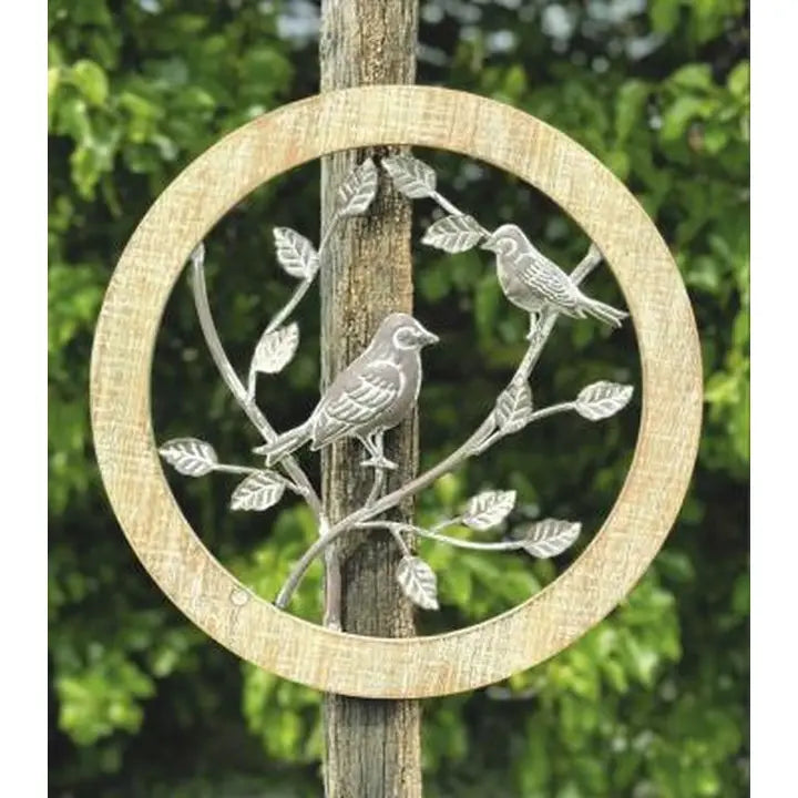 Percha para pájaros de madera blanca lavada