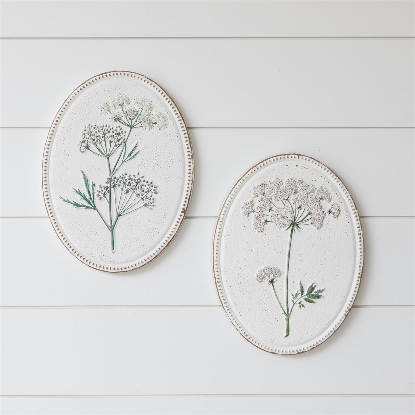 Arte de pared floral de encaje de la reina Ana (juego de 2)