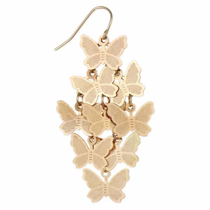 Butterfly Flurry Gold Earrings