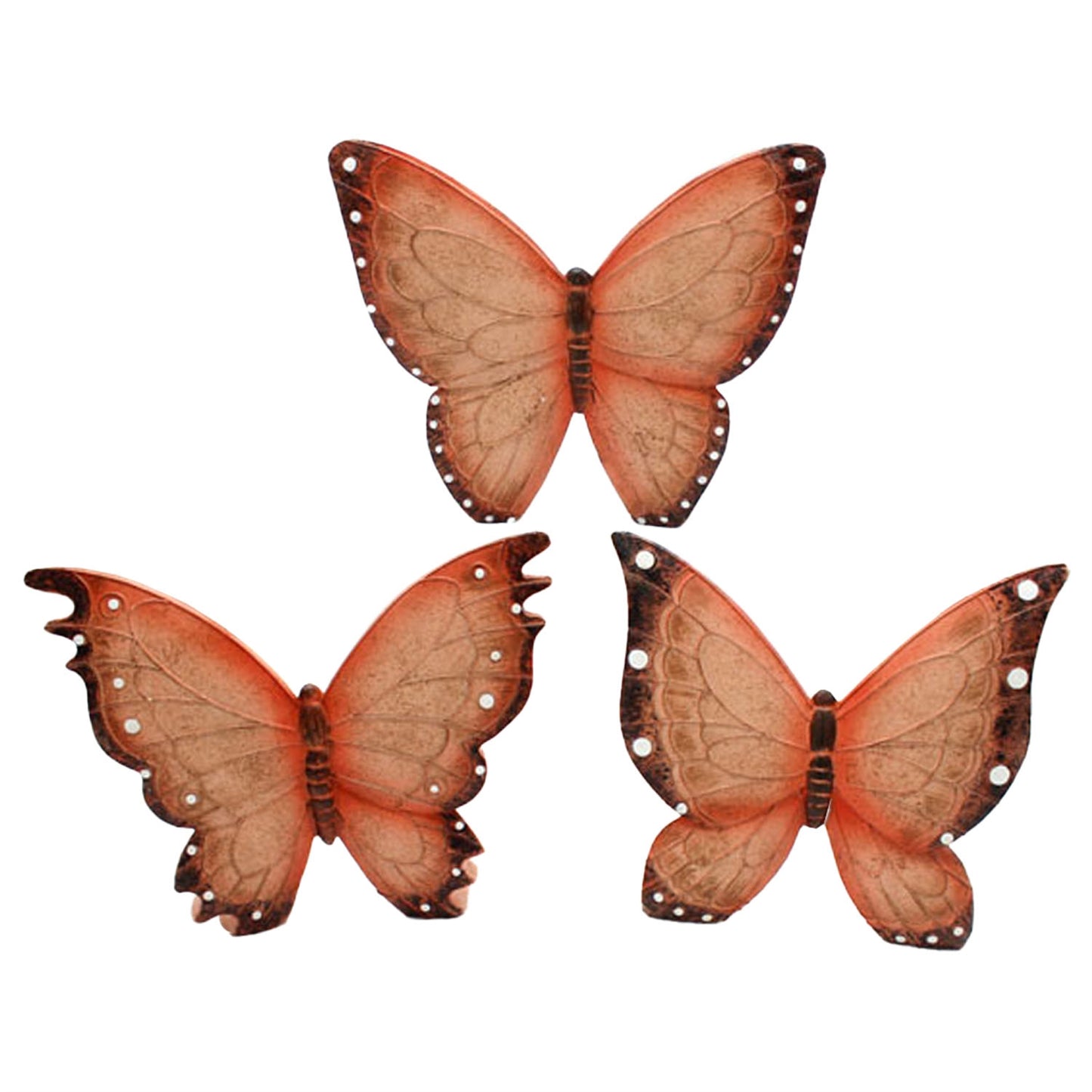 Mariposas de pie de resina de albaricoque (juego de 3)