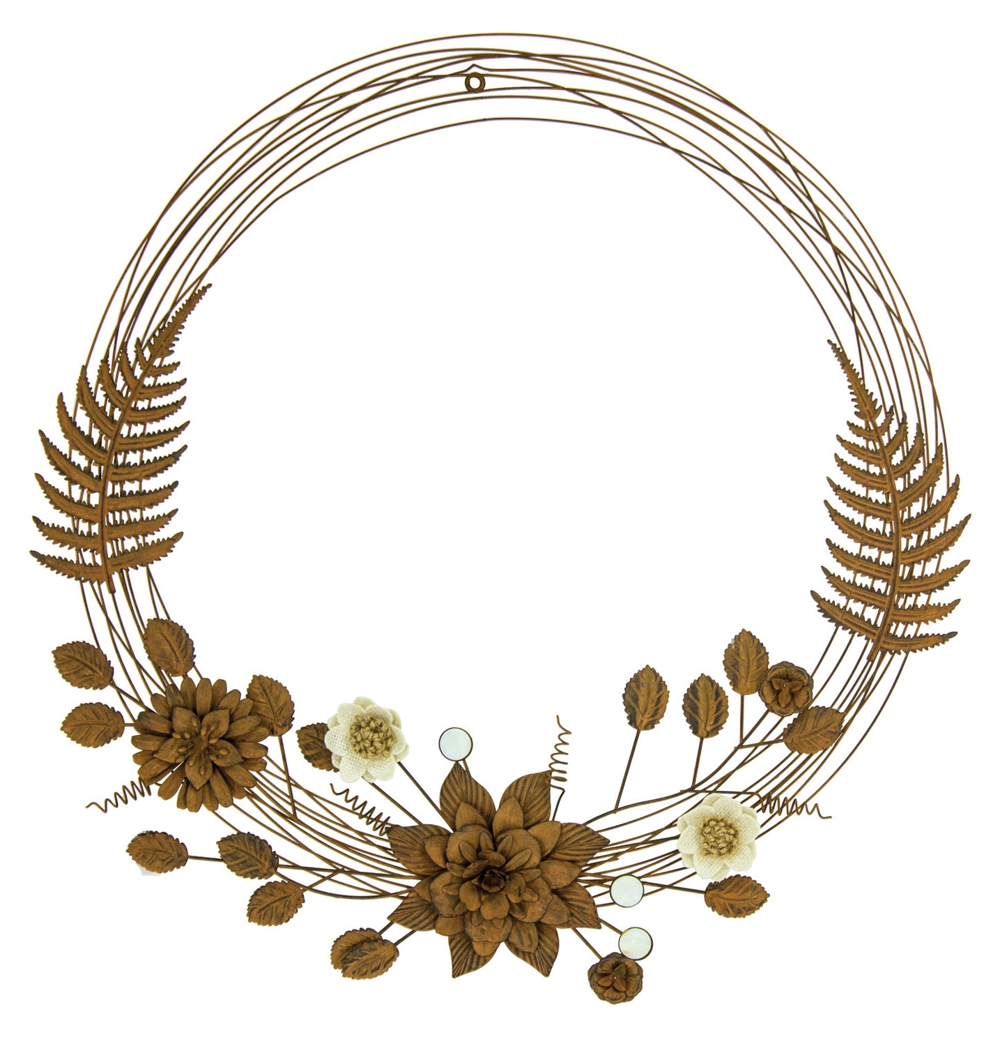 Corona de flores de metal