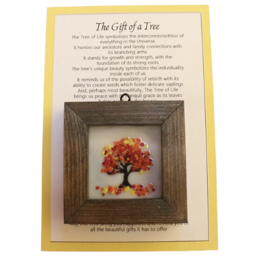 Tarjeta de felicitación con atrapasueños de árbol enmarcado