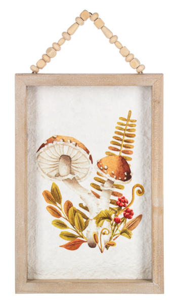 Decoración de pared de hongos con colgador de cuentas (juego de 3)