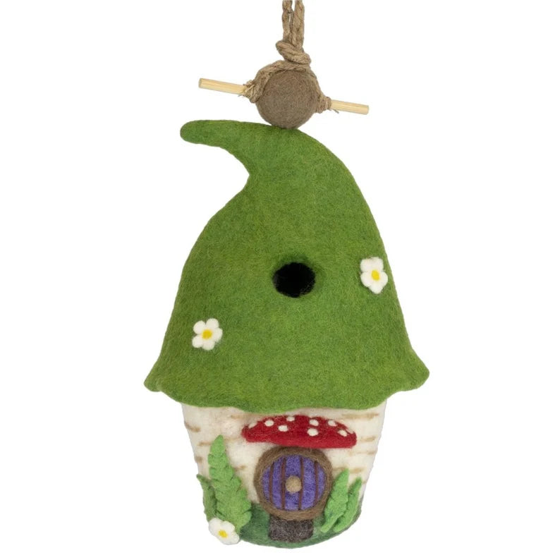 Casa de pájaros de fieltro - Casa de hadas del bosque