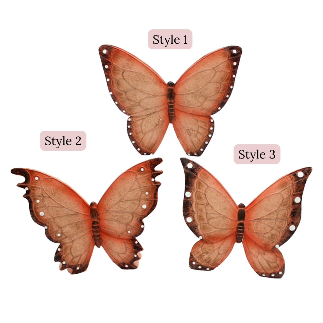 Mariposas de pie de resina de albaricoque (juego de 3)