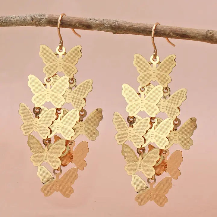 Butterfly Flurry Gold Earrings