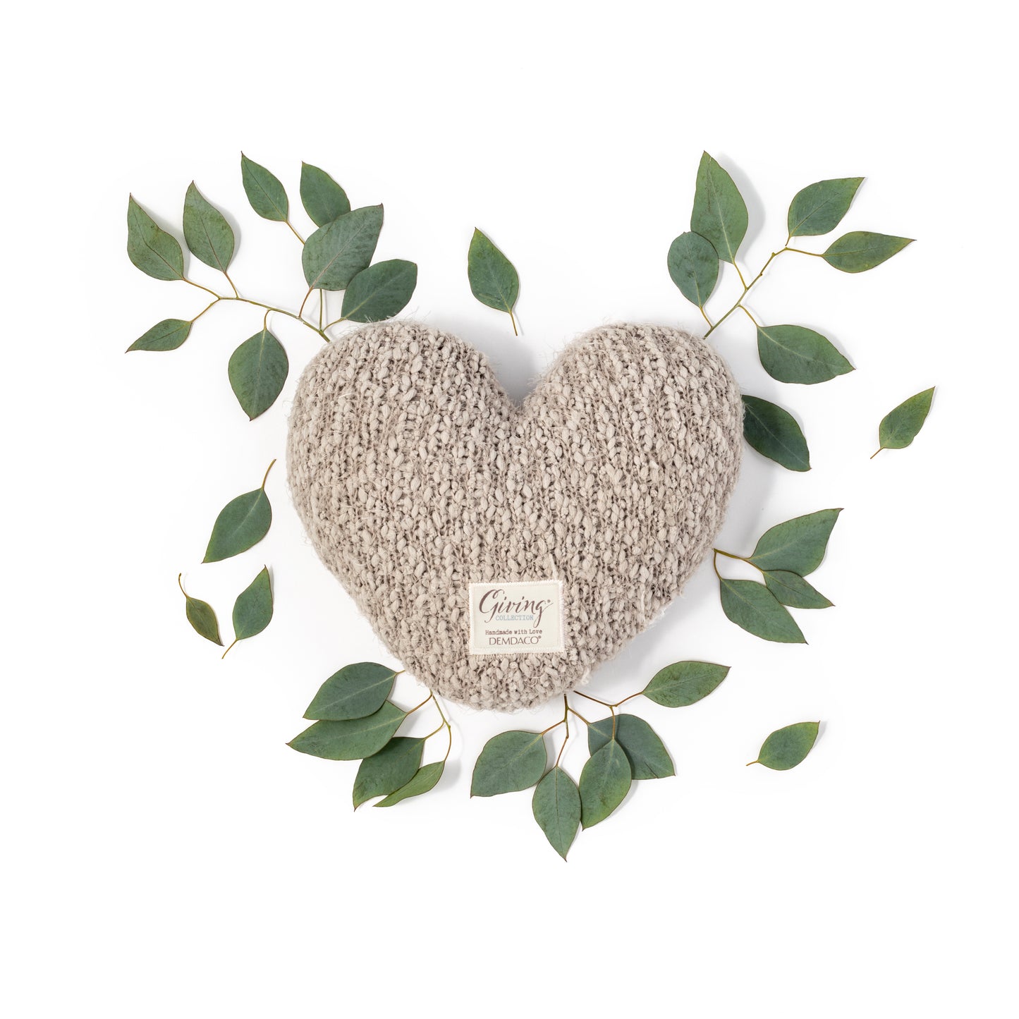 Taupe Giving Heart Weighted Pillow