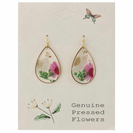 Cottage Dried Floral Daisy Earrings