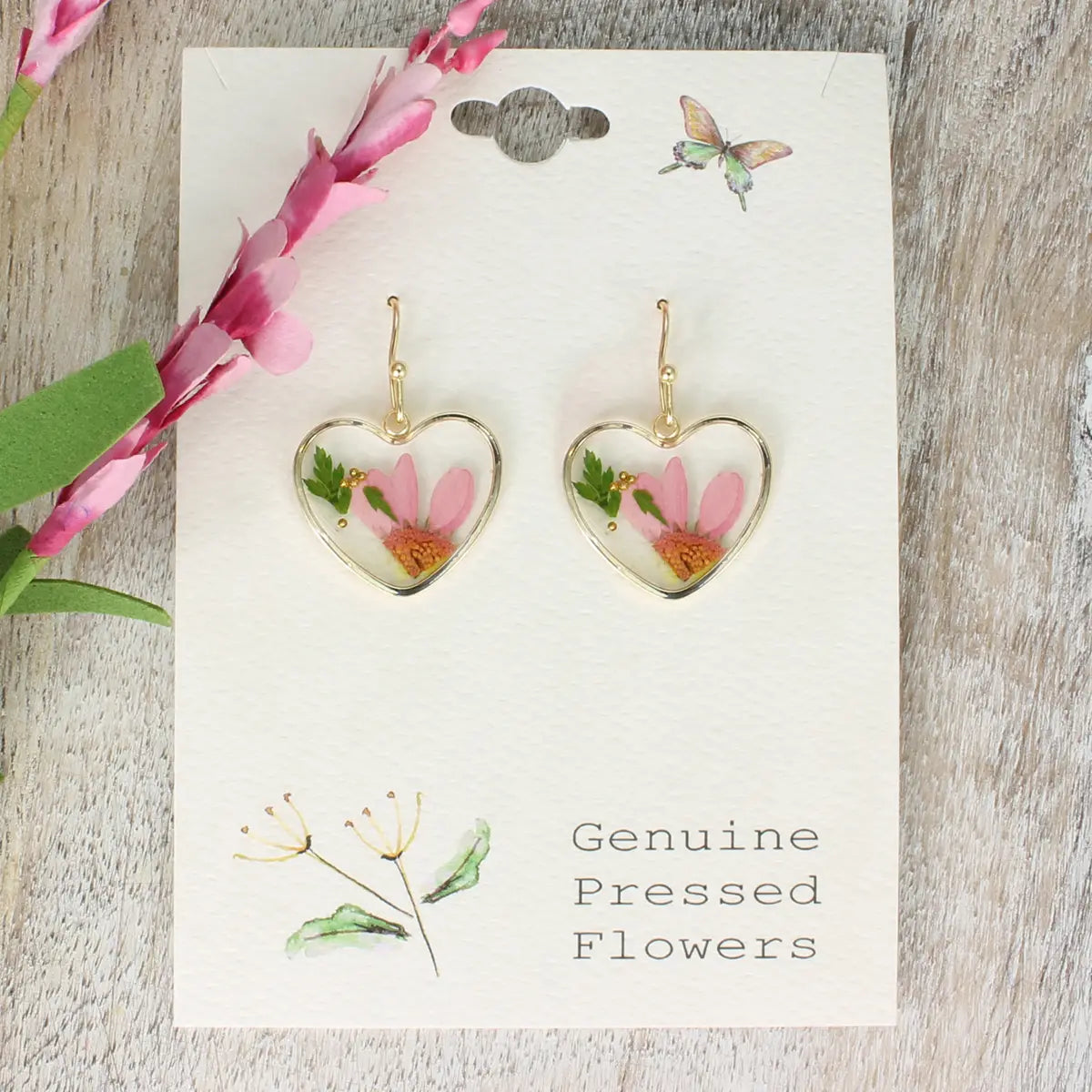 Cottage Floral Heart Earrings