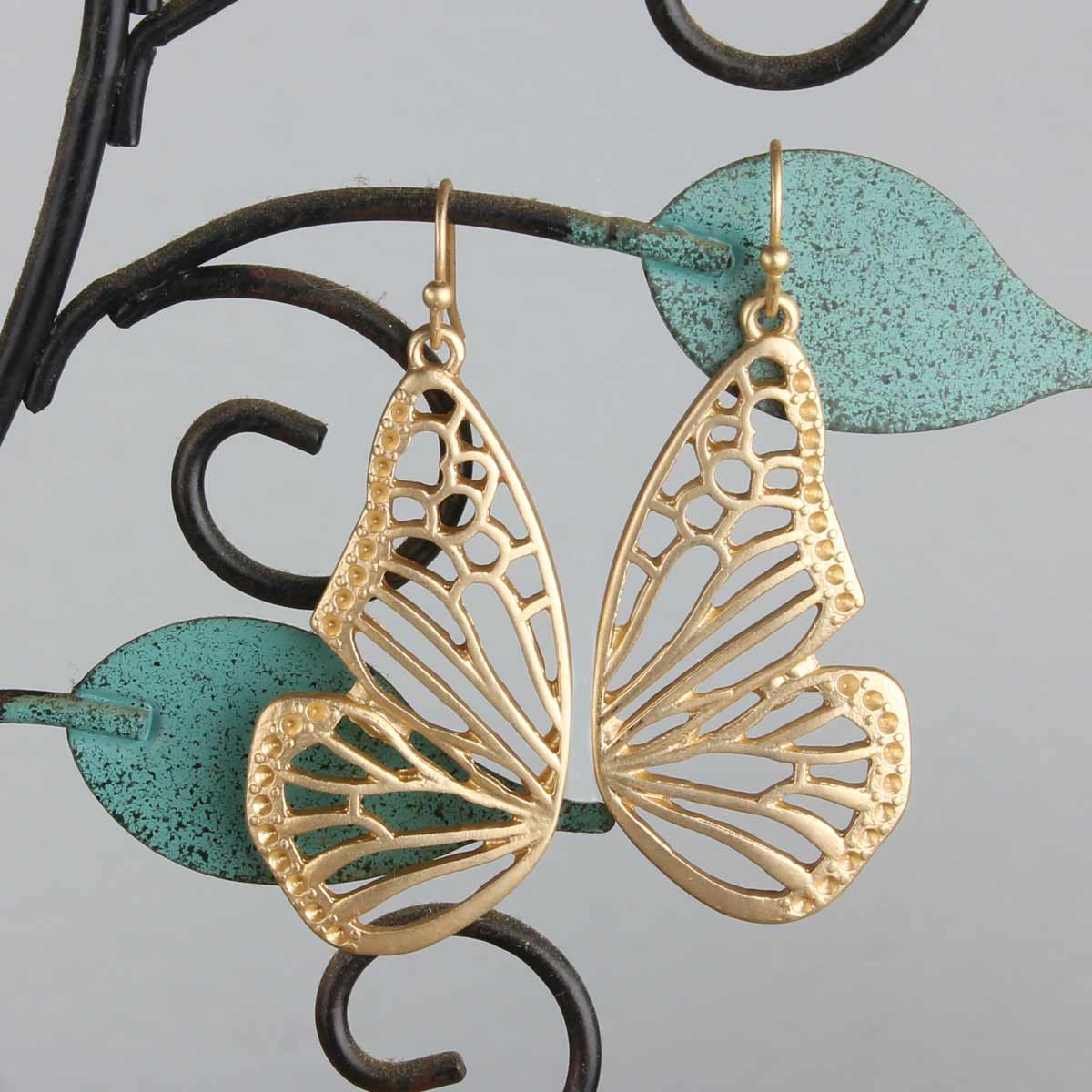 Gold Butterfly Wing Earrings