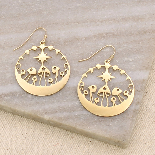 Lunar Mushroom Earrings