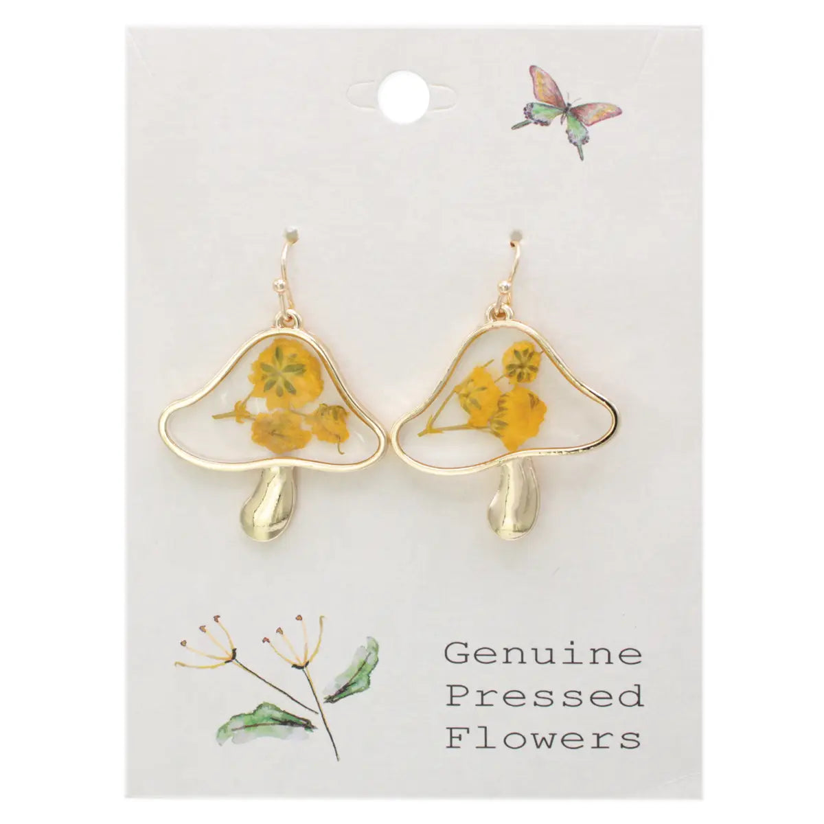 Toadstool Dried Flowers Earrings