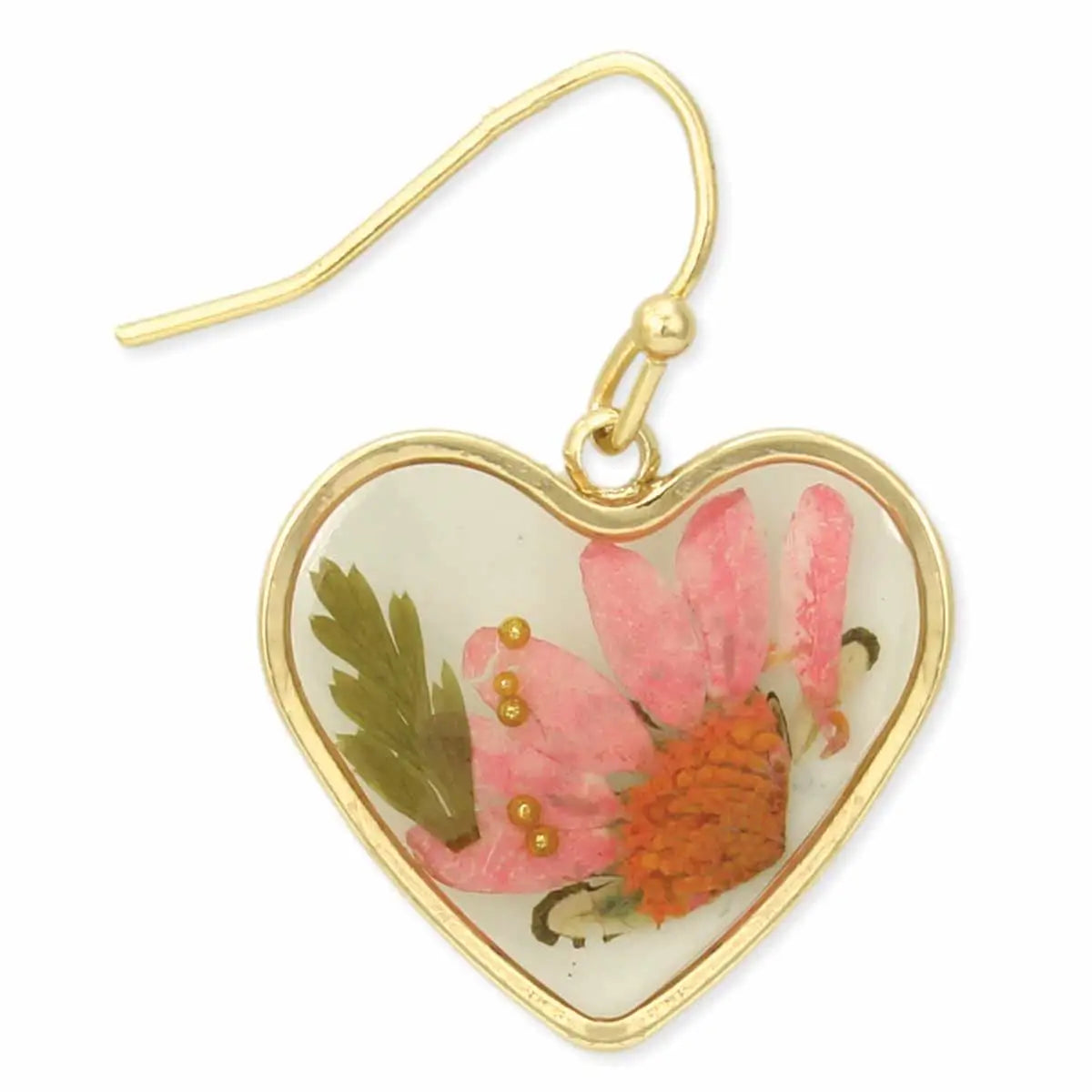 Cottage Floral Heart Earrings