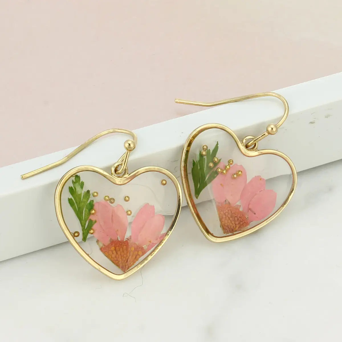 Cottage Floral Heart Earrings