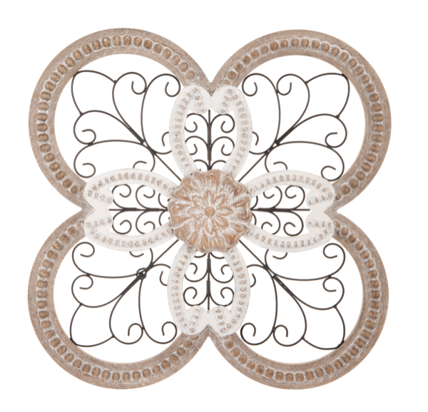 Layered Beaded & Scroll Medallion Wall Decor