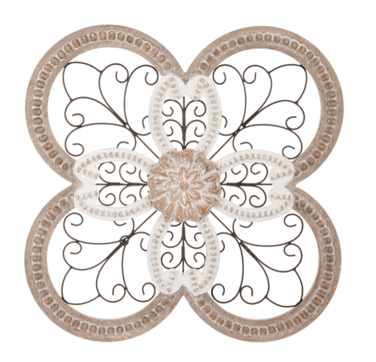 Layered Beaded & Scroll Medallion Wall Decor