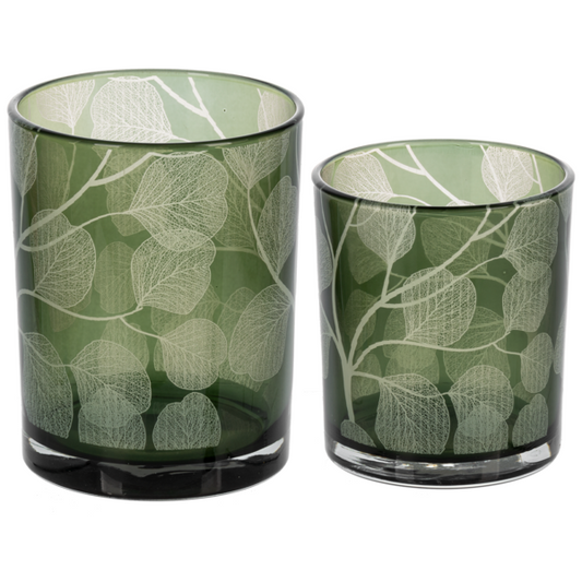 Etched Leaf Pattern Votive Holder (2 pc. set)