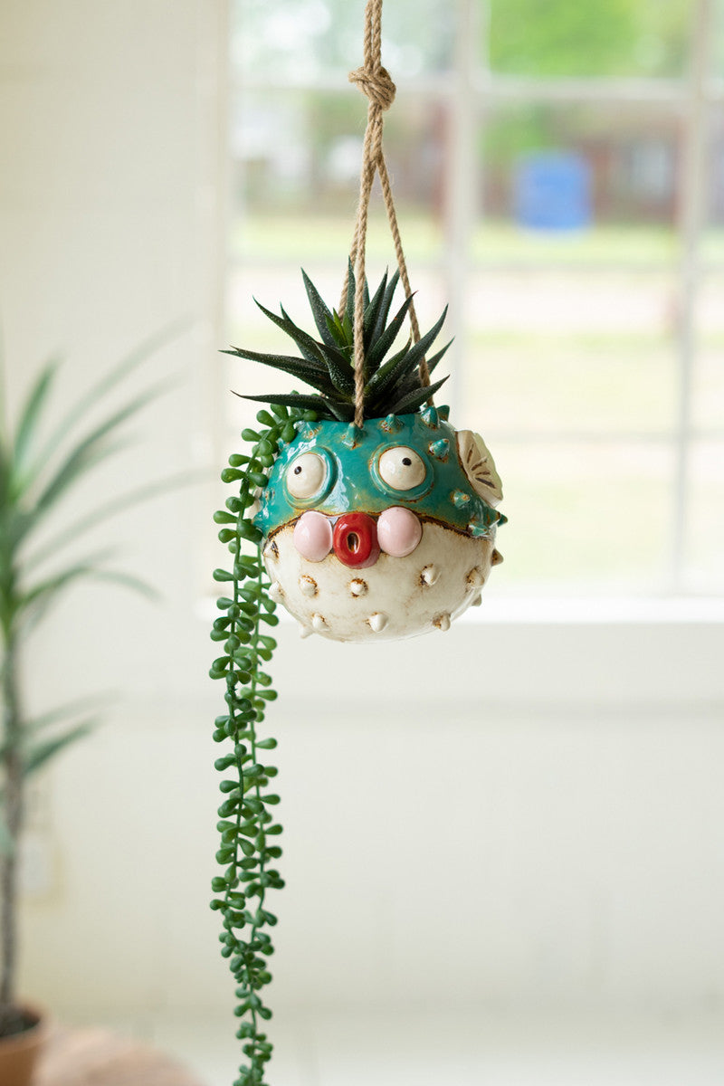 Hanging Blowfish Planter