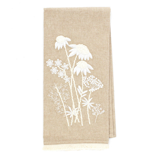 Tan Daisy Tea Towel