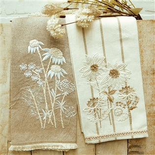 Tan Daisy Tea Towel