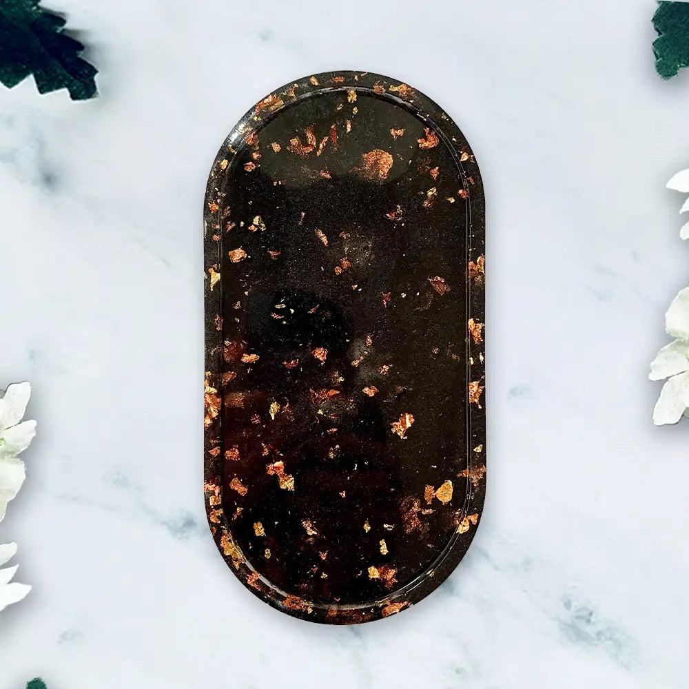 Trinket Dish | Handmade | Black with Copper Leafing