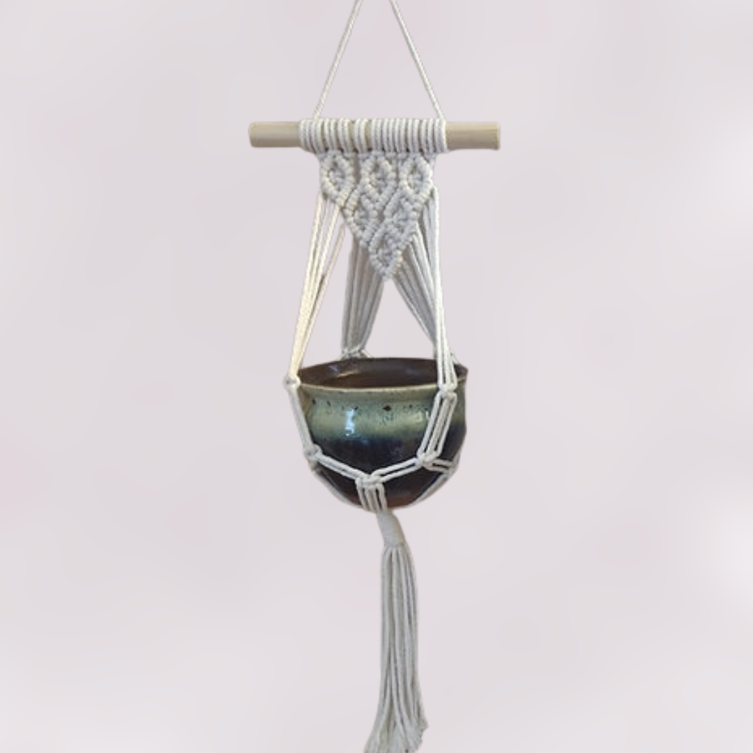 Macrame Hanger with Pot Included