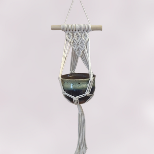 Macrame Hanger with Pot Included