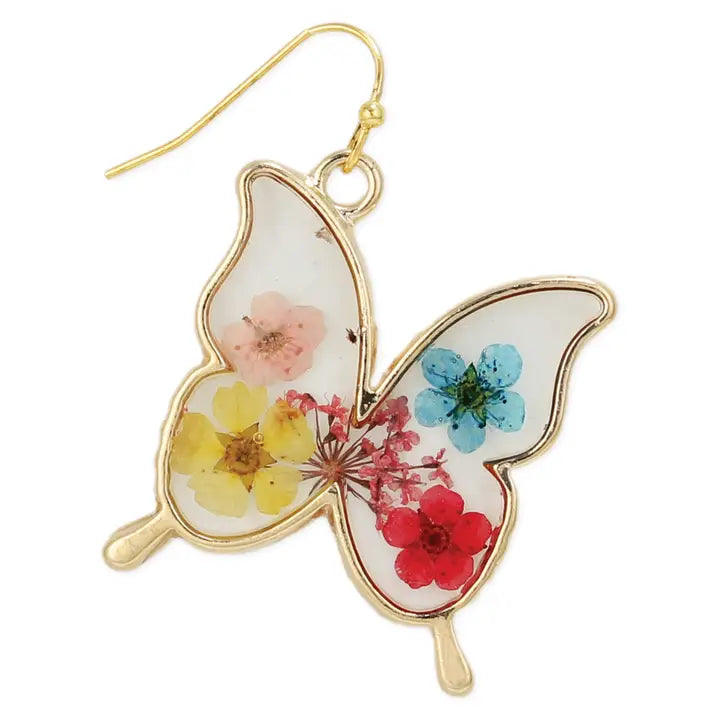 Butterfly Bouquet Dried Flower Earrings