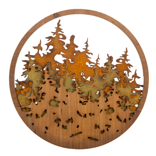 Round Layered Forest Wall Decor