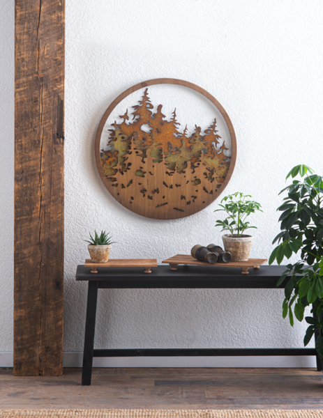 Round Layered Forest Wall Decor