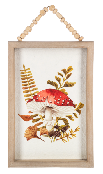 Mushroom Wall Decor with Beaded Hanger