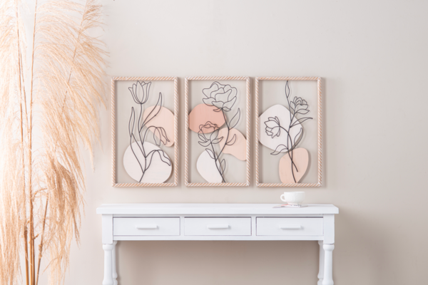 Wirework Mod Flower Wall Decor (set of 3)