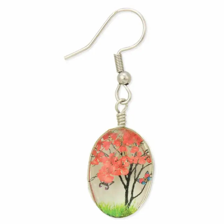 Cherry Blossoms Dried Flower Earrings