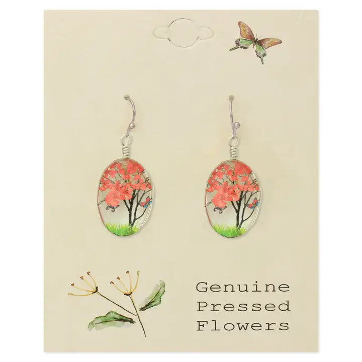 Cherry Blossoms Dried Flower Earrings