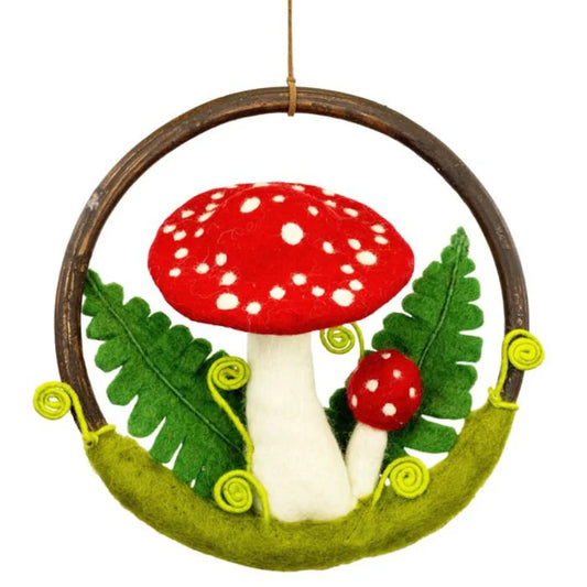 Mushroom Wreath - Toadstool Red