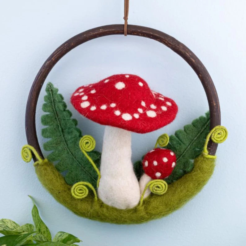 Mushroom Wreath - Toadstool Red